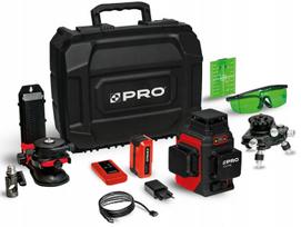 Kryžminis lazeris PRO AQ3DG daugialinijis 3D 3x360 žalias spindulys, „Plus“ rinkinys