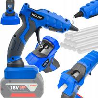 Akumuliatorinis karštų klijų pistoletas suderinamas su Bosch 18V baterijomis + klijai dovanų