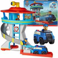 PAW PATROL didelė stebėjimo bazė su čiuožykla + Chase figūrėlė ir policijos automobilis