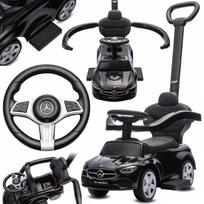 Vaikiškas paspirtukas-stumdukas „Mercedes C-Class“ su valdymo rankena ir pakojomis
