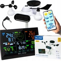„BLOW WS302“ Wi-Fi orų stotelė, meteorologinė stotis, termometras, higrometras, laikrodis, žadintuvas su 7-viename jutikliu