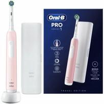 Elektrinis dantų šepetėlis Oral-B Pro 1 Series, rožinis, su kelioniniu dėklu