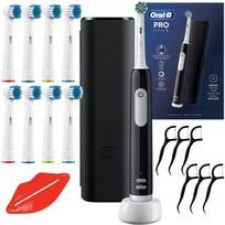Oral-B Pro 1 elektrinis dantų šepetėlis, juodas, su dėklu ir priedais