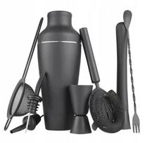 Profesionalus barmenų rinkinys kokteiliams, plaktuvas 600 ml, matinis juodas