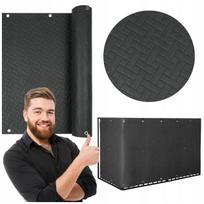 PREMIUM balkono uždanga 1x5 m, tamsiai pilka, kilimėlis balkonui, terasai ir tvorai, storas 240g