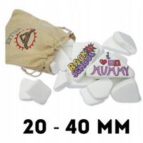 MAŽI PLOKŠTI BALTI AKMENYS PIEŠIMUI, LYGŪS AKMENUKAI, 1 kg