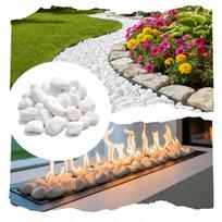 Balti Thassos upės akmenukai, dekoratyviniai akmenys, sniego baltumo 2-4 cm, 1 kg