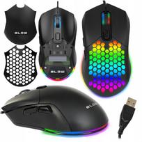 Laidinė kompiuterinė žaidimų pelė Blow REPLICANT USB 7200DPI su keičiamais dangteliais