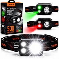 Įkraunamas LED priekinis žibintas „Videx“, kariško stiliaus, galingas, vandeniui atsparus IP65