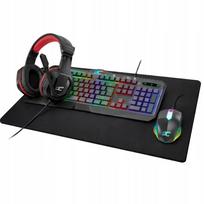 Žaidimų rinkinys LTC 4in1 (pelė, klaviatūra, ausinės, RGB kilimėlis)