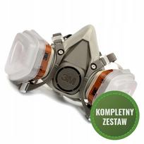 3M 6200 dažymo puskaukė - dulkių respiratorius su filtrais, originalus 3M komplektas