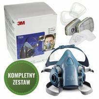 3M 7503 daugkartinė cheminė pusmaskė su 6059 filtrais, dydis L