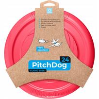 PitchDog žaislas šunims, skraidantis diskas, 24 cm skersmens, rožinis