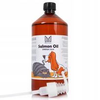 Norvegiškas lašišų aliejus šunims ir katėms Mersjo Salmon Oil Omega 3 ir 6, 1000 ml