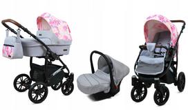 Vaikiškas vežimėlis 3in1 BabyLux Optimal, lopšys, sportinė dalis ir automobilinė kėdutė