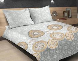 Satininė patalynė 220x200 EXCLUSIVE 46 Mandala Servetėlės pilka geltona