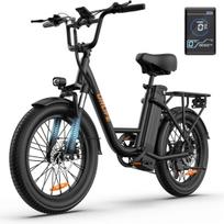 URLIFE E20 elektrinis dviratis, 48V 13Ah išimama baterija, 20x3 colių plačios padangos, 7 pavaros