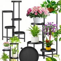 GALAXIA metalinis stovas gėlėms, 5 lentynos, 82 cm, juodas