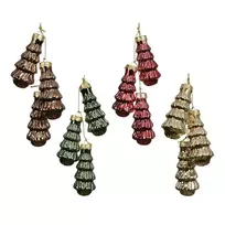 Eglutės žaisliukas Decoris, rudas/aukso/raudonas, 3 vnt