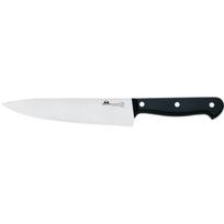DUE CIGNI šefo peilis 2C 750/18, UNI X50CrMoV15, HRC 55–57, 180 mm, 300 mm, 3 mm, juodas POM, Satinato