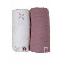 Lodger Swadler Solid Matcha medvilninis vystyklas SW 1123, 110x110cm, 2 vnt., Powder/Rose, 100% medvilnė, Oeko-Tex