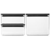 Brabantia Tasty+ maisto laikymo indų rinkinys 230783, 3 vnt., 2x1.6L+1x3.5L, plastikas, be BPA, tinka plauti indaplovėje