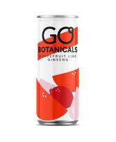 Gazuotas gaivusis gėrimas GO Botanicals, greipfrutų, žaliųjų citrinų ir ženšenio skonio, 0,33 l