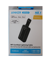 SALE OUT. | Anker Power Bank | A1680G11 | 10000 mAh | USB-C 30W, Lightning 27W | Built-In USB-C and Lightning Cables | Black | D