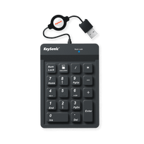Klaviatūra KeySonic Nummernblock-TAS, Silikon, USB, BK, ACK-118BK
