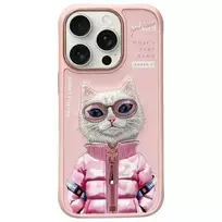 Nimmy Cool AND Cute 2.0 Cat Phone Case for iPhone 16 Pro, Pink