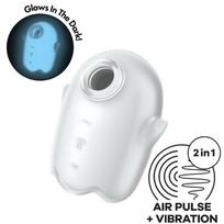 SATISFYER AIR PULSE – satisfyer - švytuoklis ghost air pulse & vibratorius baltai