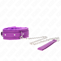 KINK COLLAR & GAG - KAKLO DIRŽAS SU PAVADĖLIU, VIOLETINIS