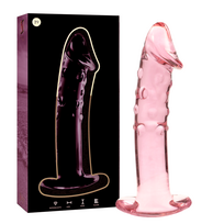 NEBULA SERIES BY IBIZA - Stiklinis rožinis dildo 18.5 cm
