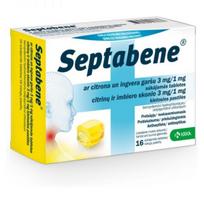 SEPTABENE citrinų ir imbiero skonio 3 mg/1 mg kietosios pastilės N16