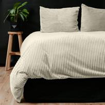 Kreminis pliušinės patalynės komplektas Teddy - 200x220