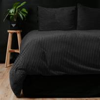 Sleeptime pliušinė patalynė Rib Teddy Juoda - 200x220