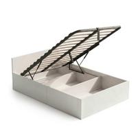 Viengulė lova, su pakeliamu metaliniu grotelių rėmu, baltos spalvos, 205 × 107 × 68 cm