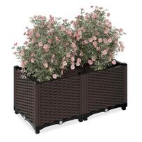 Augalų vazonas Relaxdays, 60 l, Ruda/juoda, 80 × 38 × 40 cm