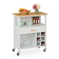 Servavimo spintelė Relaxdays, su vyno lentyna iki 6 butelių, balta, 65 × 80 × 35 cm