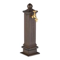 Sodo fontanas Relaxdays, laisvai stovintis, piliastro formos, 47 cm aukščio, Ruda, 14 × 47 × 18,5 cm