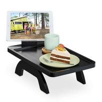 Sofos porankio padėklas Relaxdays 10049529.0, su laikikliu, Juoda, 40,5 × 12 × 25 cm