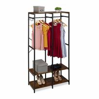 Atvira spinta Relaxdays, 3 lentynos, Ruda/juoda, 94,5 × 180 × 40 cm