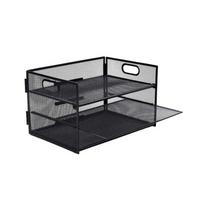Dokumentų dėklas Relaxdays, 3 skyriai, Juoda, 32,5 × 20,5 × 23,5 cm