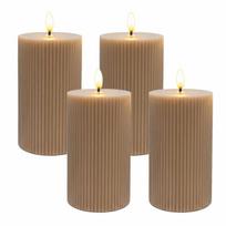 LED blokinės žvakės Relaxdays, 4 vnt, 13 × 7,5 cm