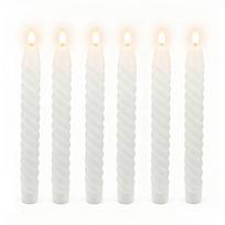 LED žvakių rinkinys Relaxdays, 6 vnt, Balta, 25 × 2,2 cm