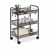Serviravimo vežimėlis Relaxdays, 3 lentynos, Juodas, 44,5 × 63 × 26 cm
