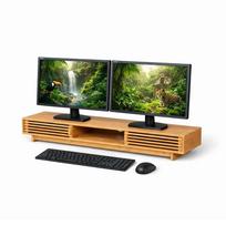 Monitoriaus stovas Relaxdays 10053050_126, dviem monitoriams, 96,5 × 14 × 24,5 cm