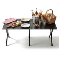 Kempingo stalas Relaxdays, sulankstomas, Juoda, 120 × 44 × 60 cm