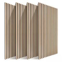 Akustinės sienų plokštės Relaxdays, 4 vnt, Ąžuolas, 120 × 60 cm