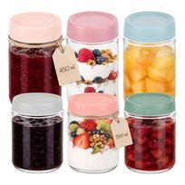 Užsukami stiklainiai Relaxdays, 6 vnt., 350 ml ir 450 ml